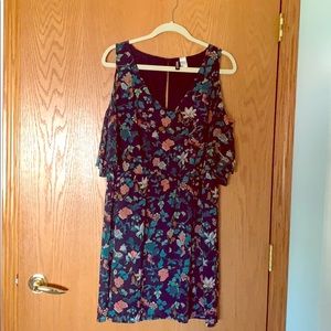 H&M Cutout Shoulder Floral Dress
